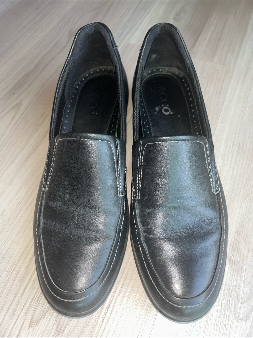 ECCO Felicia Leather Comfort Loafers 41/US 10-10.5 Size Up Black Slip-On